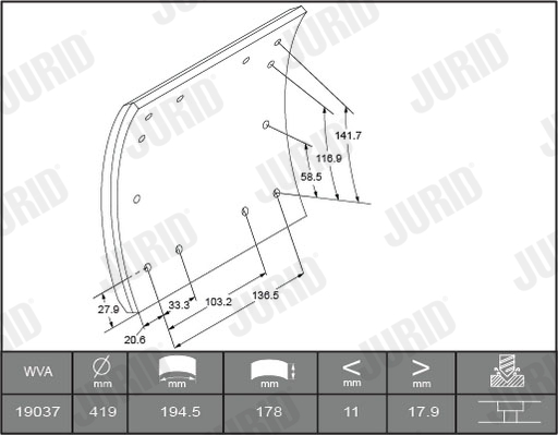 JURID Fékpofa 1903604042_JURID