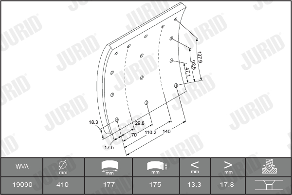 JURID Fékpofa 1909001070_JURID