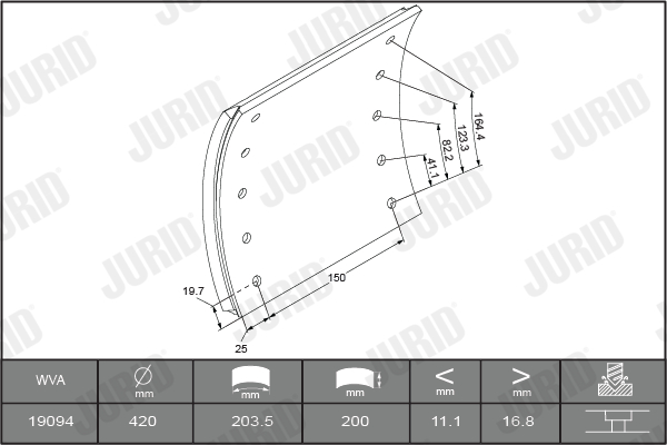 JURID Fékpofa 1909404040_JURID