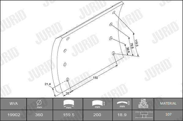 JURID Fékpofa 1990214040_JURID