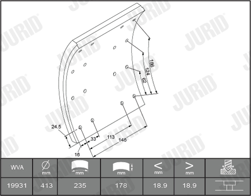 JURID Fékpofa 1993111230_JURID