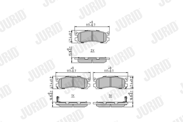 JURID Fékbetét, mind 573914J_JURID