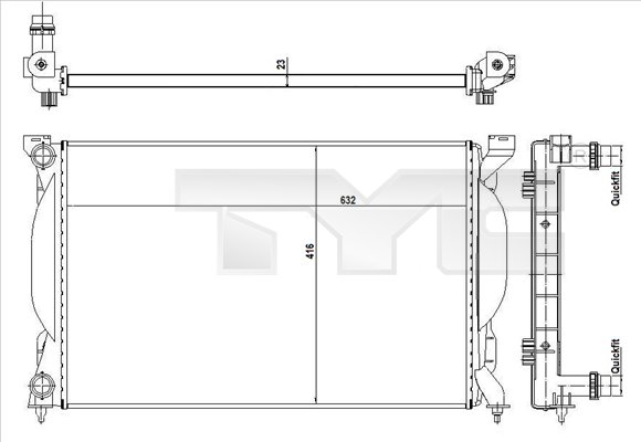 TYC Vízhűtő 702-0012-R_TYC