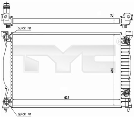 TYC Vízhűtő 702-0014-R_TYC