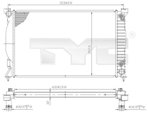 TYC Vízhűtő 702-0022_TYC