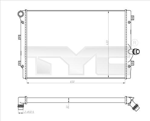 TYC Vízhűtő 702-0024-R_TYC