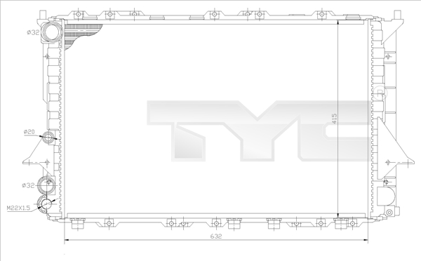 TYC Vízhűtő 702-0027_TYC