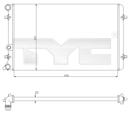 TYC Vízhűtő 702-0033_TYC