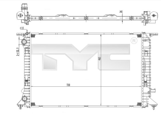 TYC Vízhűtő 702-0036_TYC