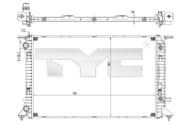 TYC Vízhűtő 702-0037_TYC