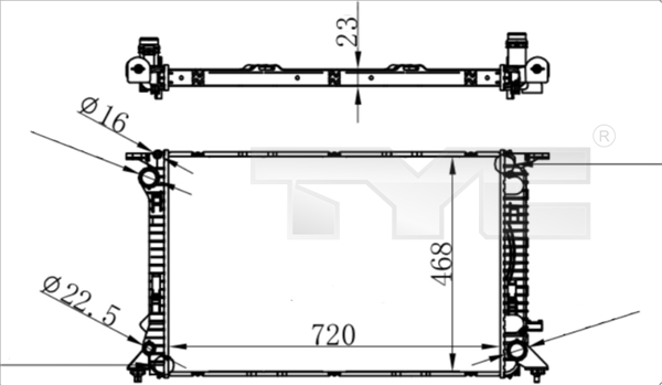 TYC Vízhűtő 702-0038_TYC