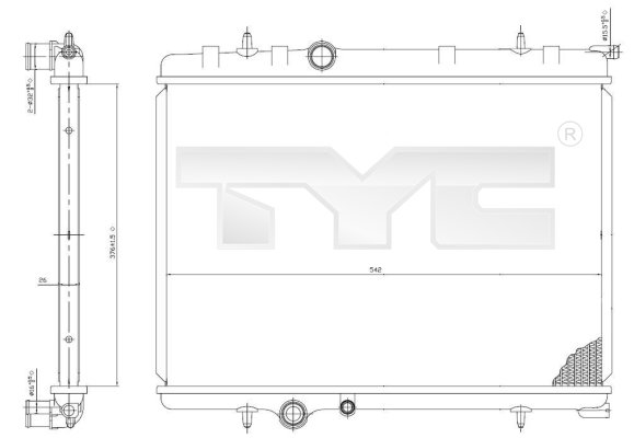 TYC Vízhűtő 705-0028_TYC