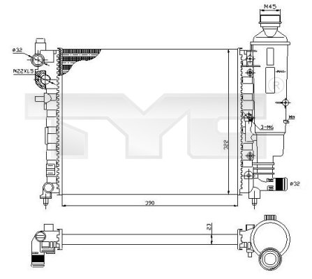 TYC Vízhűtő 705-0032_TYC