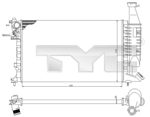 TYC Vízhűtő 705-0069_TYC