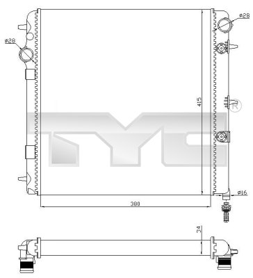 TYC Vízhűtő 705-0071-R_TYC