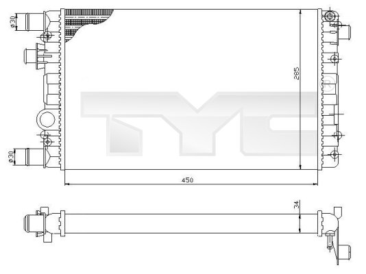 TYC Vízhűtő 709-0012_TYC