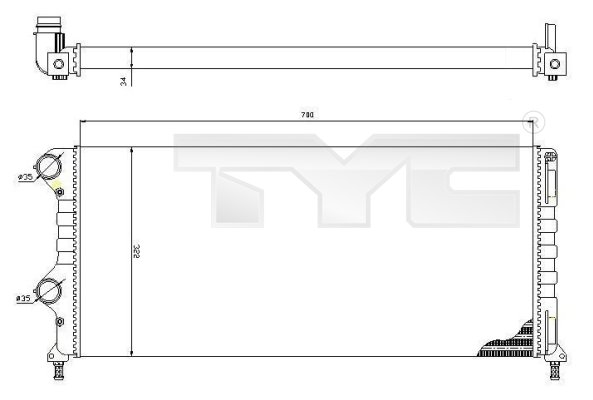 TYC Vízhűtő 709-0015-R_TYC