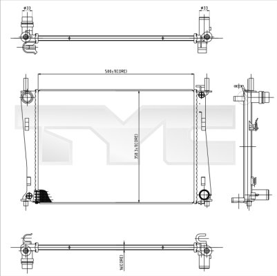 TYC Vízhűtő 710-0031_TYC