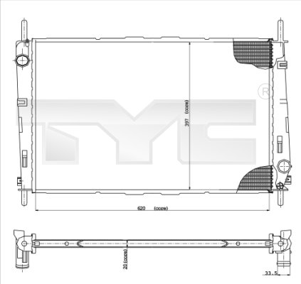 TYC Vízhűtő 710-0046_TYC