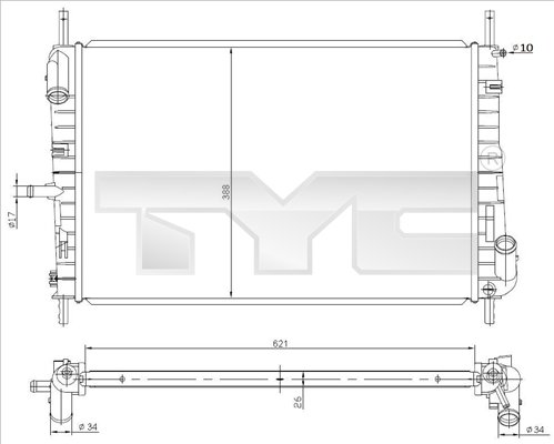 TYC Vízhűtő 710-0047_TYC