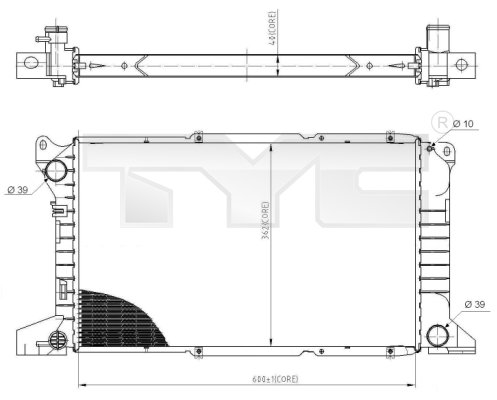 TYC Vízhűtő 710-0053_TYC