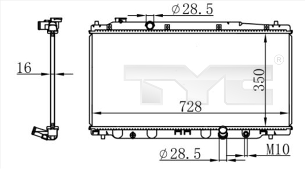 TYC Vízhűtő 712-0053_TYC