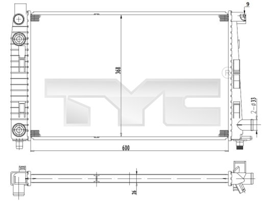 TYC Vízhűtő 721-0012_TYC