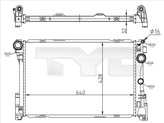 TYC Vízhűtő 721-0015_TYC