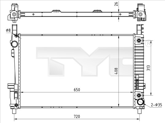 TYC Vízhűtő 721-0020_TYC