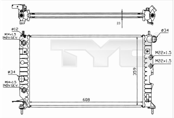 TYC Vízhűtő 725-0004-R_TYC