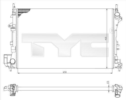 TYC Vízhűtő 725-0009_TYC