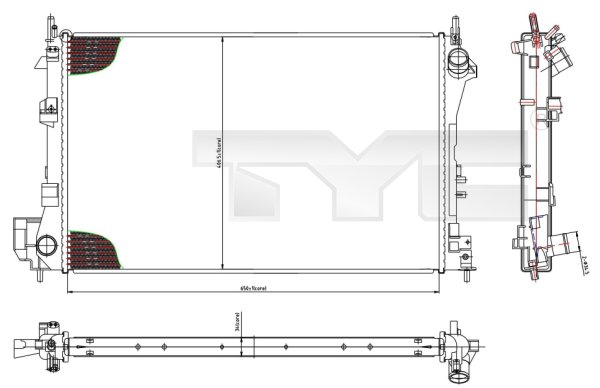 TYC Vízhűtő 725-0010_TYC