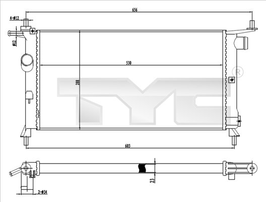 TYC Vízhűtő 725-0020_TYC