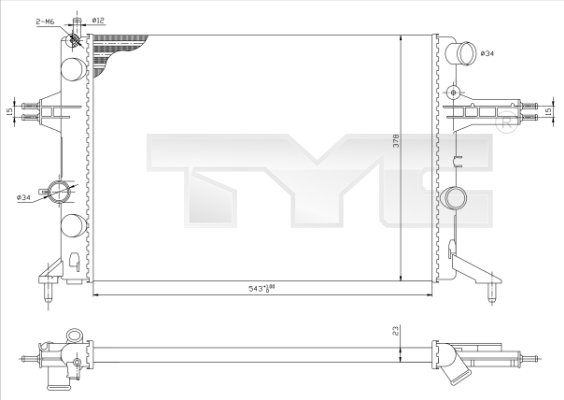 TYC Vízhűtő 725-0021_TYC