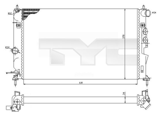 TYC Vízhűtő 725-0027-R_TYC