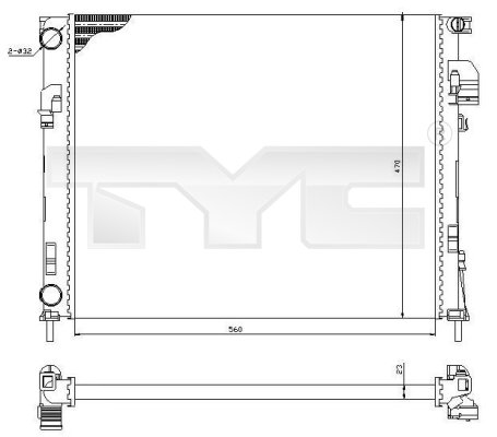 TYC Vízhűtő 725-0031_TYC