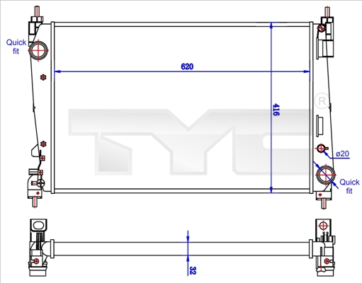 TYC 725-0042-R_TYC Vízhűtő