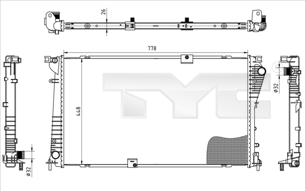 TYC Vízhűtő 725-0045_TYC