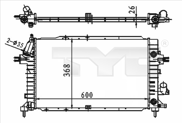 TYC Vízhűtő 725-0046_TYC