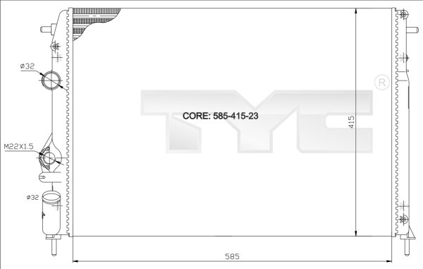 TYC Vízhűtő 728-0009_TYC