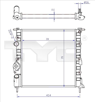 TYC Vízhűtő 728-0013-R_TYC