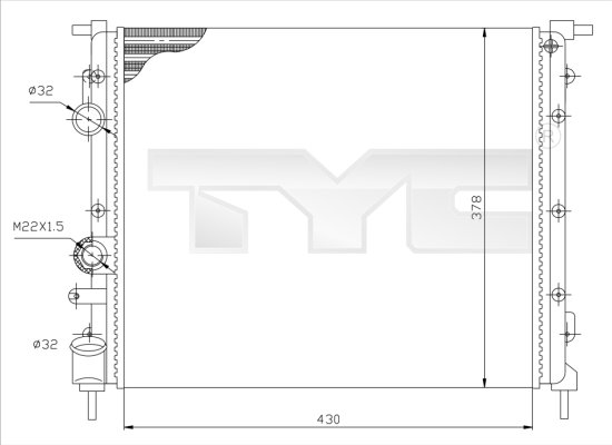 TYC Vízhűtő 728-0026_TYC