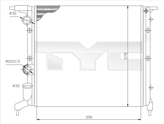 TYC Vízhűtő 728-0032_TYC