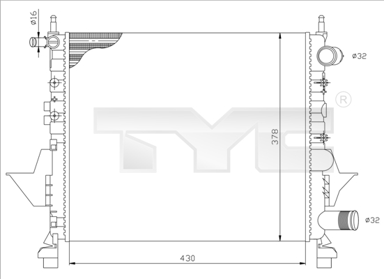 TYC Vízhűtő 728-0041_TYC