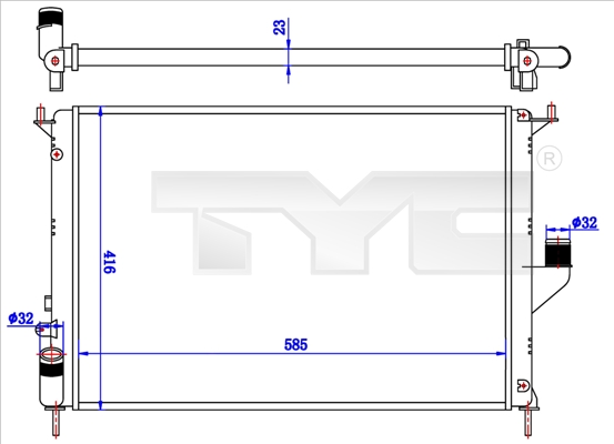 TYC Vízhűtő 728-0057_TYC