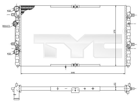 TYC Vízhűtő 731-0002_TYC