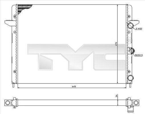 TYC Vízhűtő 737-0005_TYC