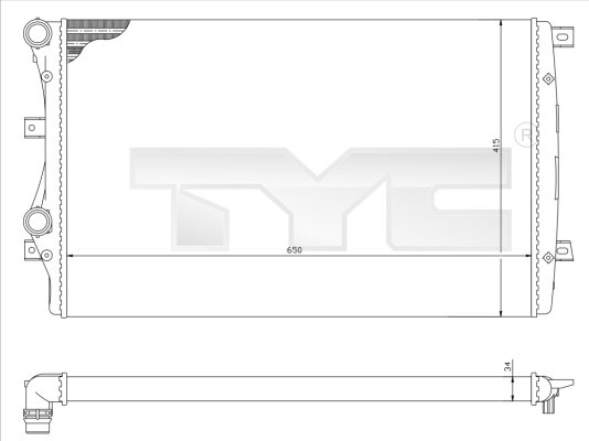 TYC Vízhűtő 737-0017-R_TYC