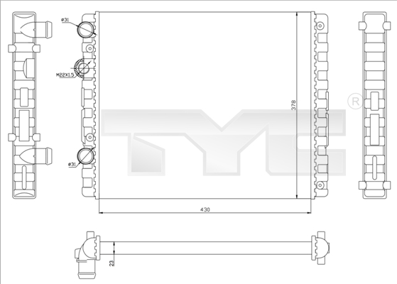 TYC Vízhűtő 737-0040_TYC