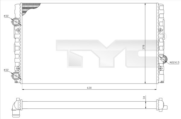 TYC Vízhűtő 737-0051-R_TYC